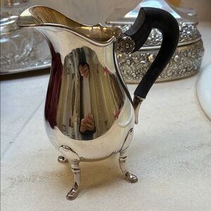 800 Silver Creamer with wood Handle
